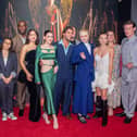 English actress Emily Carey (4th L) and English actor Matt Smith (R) join other cast members of the new HBO Max series House of the Dragon as they pose during its European premiere in Amsterdam on August 11, 2022. - Netherlands OUT (Photo by Wesley de Wit / ANP / AFP) / Netherlands OUT (Photo by WESLEY DE WIT/ANP/AFP via Getty Images)