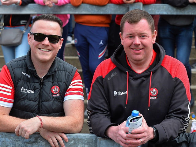 Fans in Celtic Park for the Derry v Armagh game. Photo: George Sweeney