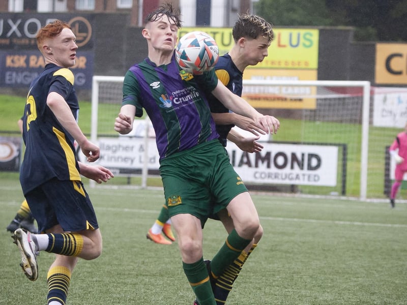 Action from Saturday’s u-16 Foyle Cup final between Don Boscos and Lourdes Celtic (Dublin) at the Brandywell, Derry. (Photos: Jim McCafferty Photography)