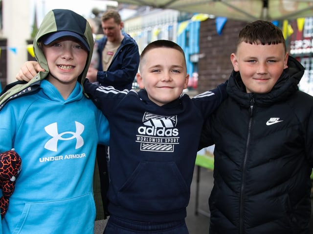 Jonah, Caoimhin and Oisin at the Family Fun Day held in Longtower School playground. (Photo - Deirdre Heaney, nwpresspics)