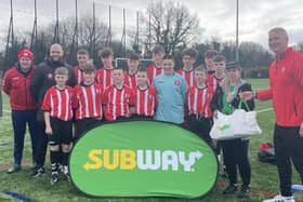 The Tristar U13 team and coaches who have made it into Saturday's National League Cup Final at Stangmore Park.