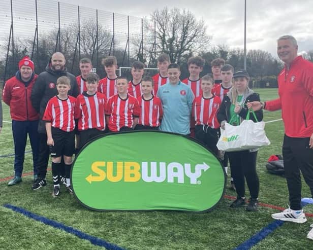 The Tristar U13 team and coaches who have made it into Saturday's National League Cup Final at Stangmore Park.