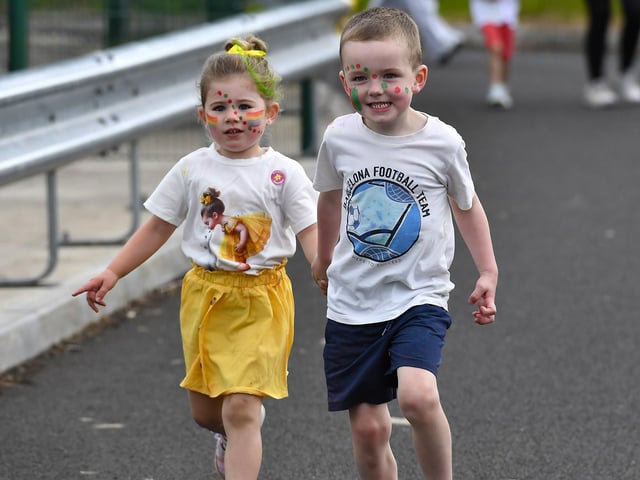 Children’s ‘Colour Dash’ at Na Piarsaigh prior to the club’s Dermot McCrossan Canter the Corrody 5km event, held on Sunday evening last. Photo: George Sweeney