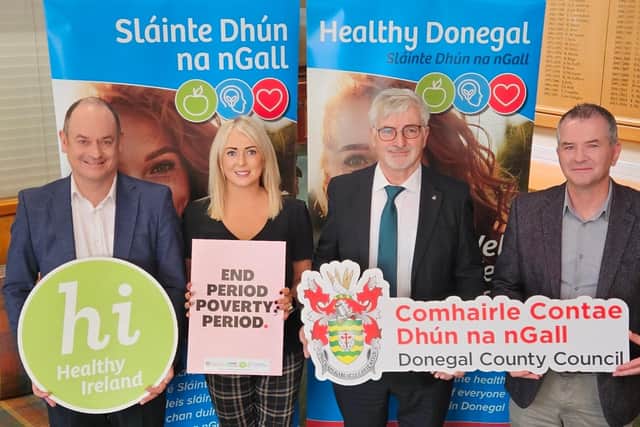 Pictured L-R: Patsy Lafferty, Director of Housing, Corporate & Cultural Services, Donegal County Council; Margaret Fitzgerald, Healthy Ireland Coordinator, Donegal County Council; John G McLaughlin, Chief Executive, Donegal County Council; Liam Ward, Director of Community Development and Planning Services, Donegal County Council.
