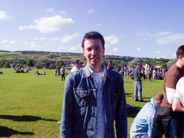 Festival goers and performers at the unforgettable Earth festival at Prehen Playing Fields in August 2002.