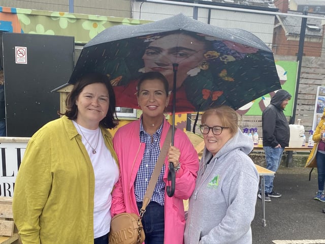 Maureen Collins Hive Cancer Support Project Manager, Jayne Quigg Manager Dove House and a representative of Triax Neighbourhood Management.