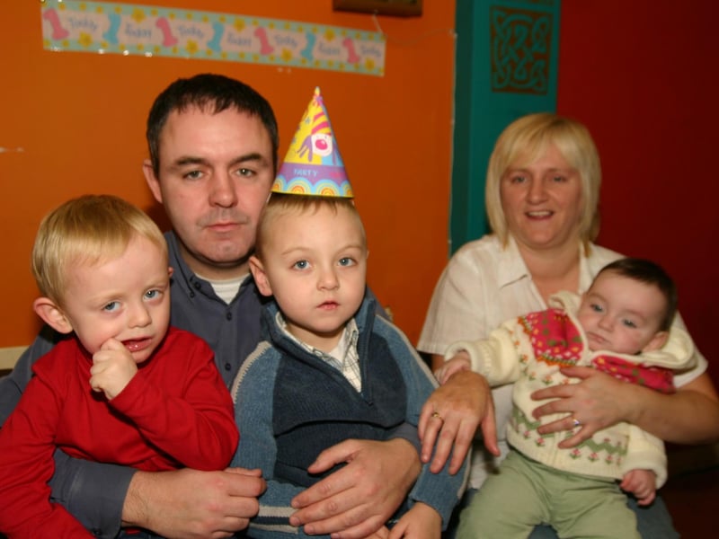 The Walsh family left to right Sean, dad Paul, Birthday Boy Oran, mum Martina and Birthday girl Deirbhile . 1009/dd