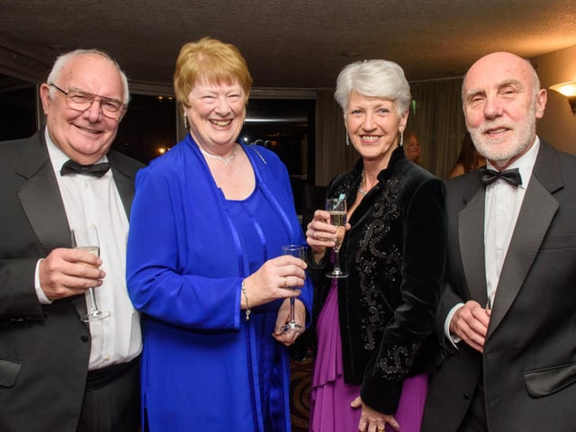 Bob and Deirdre Amor, Valarie and Billy Haslett pictured at Londonderry Musical Society’s 60th Anniversary dinner in the White Horse Hotel. Picture Martin McKeown. 14.01.23