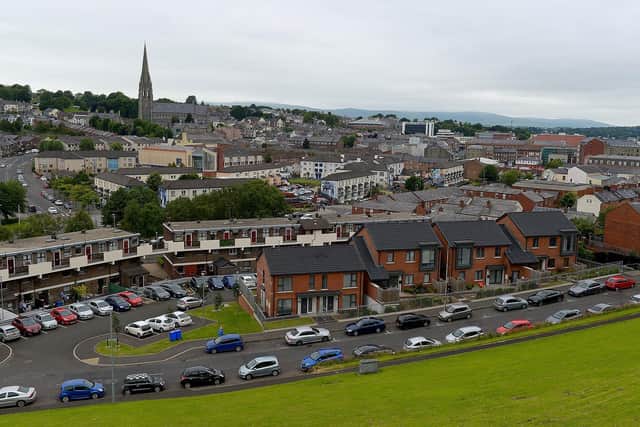 St Eugene's Cathedral, Fahan Street and the Bogside.