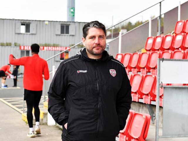 Derry City manager Ruaidhrí Higgins. Photograph: George Sweeney
