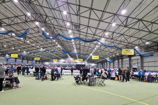 The count centre in Magherafelt.
