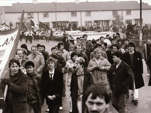 Bloody Sunday 14th anniversary commemorations in Derry in January 1986.