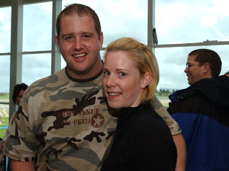 Majorca bound on the first flight to Spain from City of Derry Airport are Patrick and Kathleen Taylor.