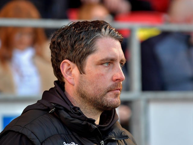 Derry City manager Ruaidhi Higgins has a lot to think about after this performance. Photo: George Sweeney. DER2314GS – 20