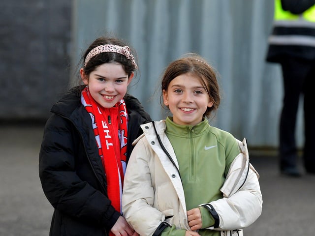 Young fans at the Derry City v Bohemian game at Brandywell Stadium on Monday evening. Photo: George Sweeney. DER2315GS – 113