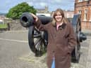 Presenter, Jane Rea, exploring Derry’s Walls Ulster-Scots links