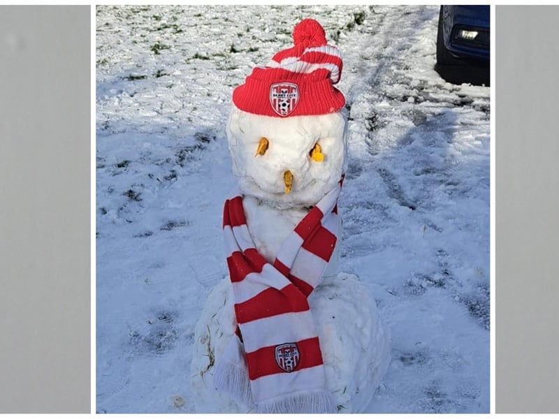 This snowman was a Derry City Football Club supporter. Photo: Kimberley Dalzell