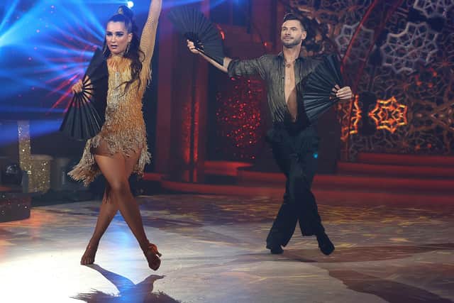 Singer Brooke Scullion with her Dance Partner Robert Rowinski during Dancing With The Stars Series 6 . Pic : Damien Eagers
