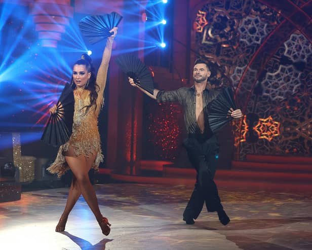 Singer Brooke Scullion with her Dance Partner Robert Rowinski during Dancing With The Stars Series 6 . Pic : Damien Eagers