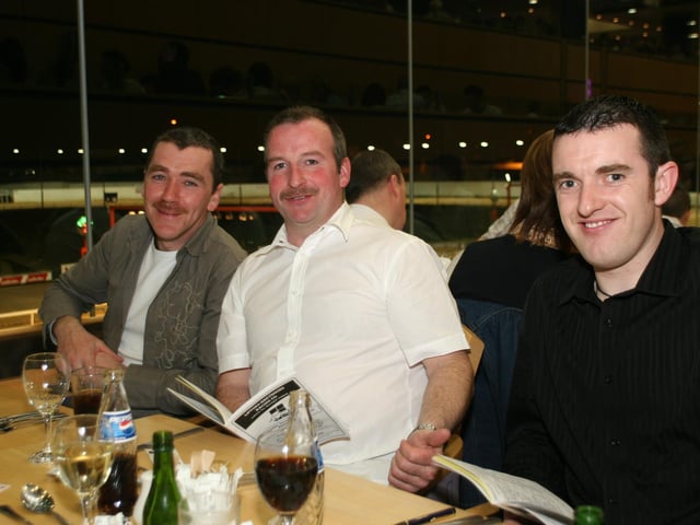 Enjoying a night out at the Lifford Stadium in March 2005.