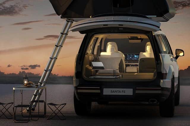 The Santa Fe Hyundai, perfect for camping