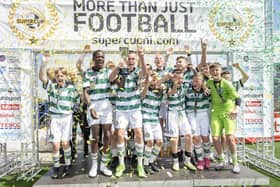 Celtic boys celebrate winning last year's Minor SuperCup. (Photo: Stephen Hamilton /Presseye)