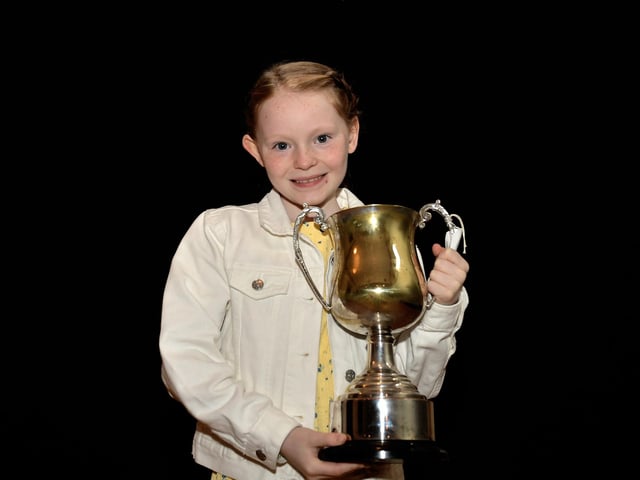 Eden Davey won the Tony Doherty Cup for Any Song age 8 – 10 and was placed third in English song and Irish Song at Feis Dhoire Cholmcille. Photo: George Sweeney