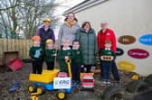 Laying the foundations for fun - ERG's Mel Falconer and Martina Tully join playgroup leaders Bronagh Devlin, Marie McCutcheon and the playgroup members