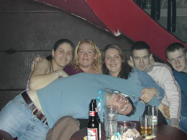 Friends nights out! Stephen, Laura, Helen, Shauna, Derek and Darren, enjoying the craic at Zone niteclub in Buncrana.