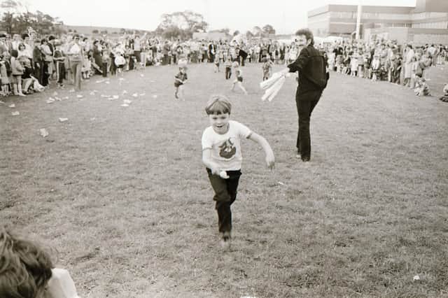 An egg and spoon race champion having fun at Templemore Sports Complex.