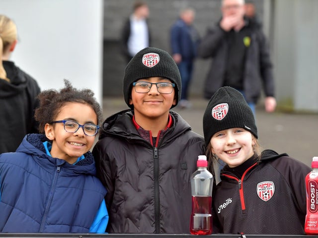 Fans at the Derry City versus St Patrick’s Athletic game on Friday night. DER2317GS-87A