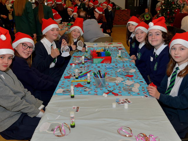 Pupils from St Patrick’s Primary School pictured at the St Cecilia’s College Christmas Workshop on Friday morning. Photo: George Sweeney. DER2248GS – 92