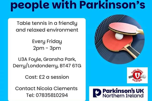 Bat 'n' Chat sessions for people with Parkinson's in the Derry area start on Friday 21 February.