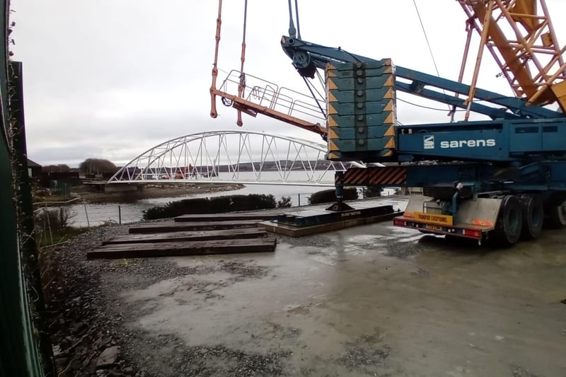 The new Pennyburn bridge in place at Fort George on Wednesday, February 21.