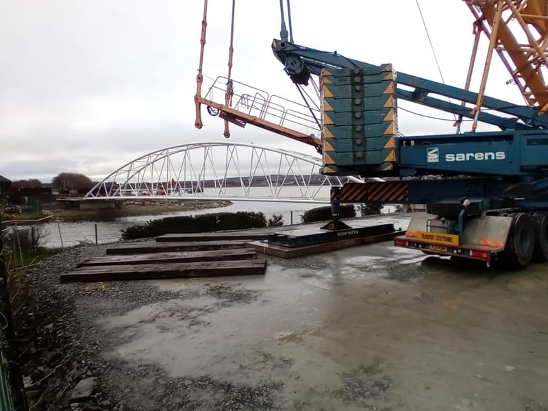 The new Pennyburn bridge in place at Fort George on Wednesday, February 21.