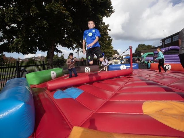 Dodging the Rolling Batton during Saturday's end of Summer Festival.