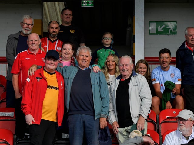 Derry City fans at the game against Sligo Rovers on Friday evening. Photo: George Sweeney. DER2327GS – 050