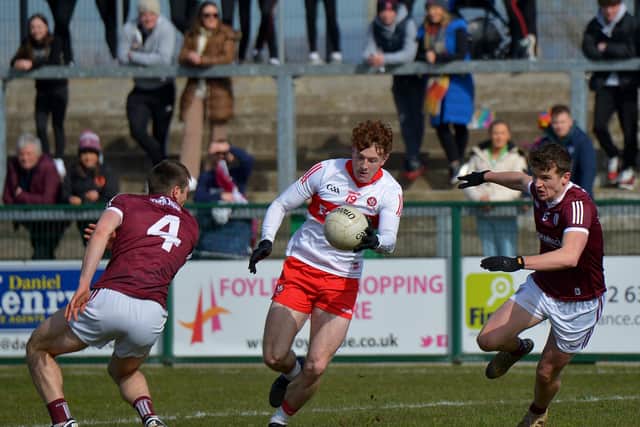 IMPRESSIVE . . .Derry’s Lachlan Murray. (Photo: George Sweeney.)