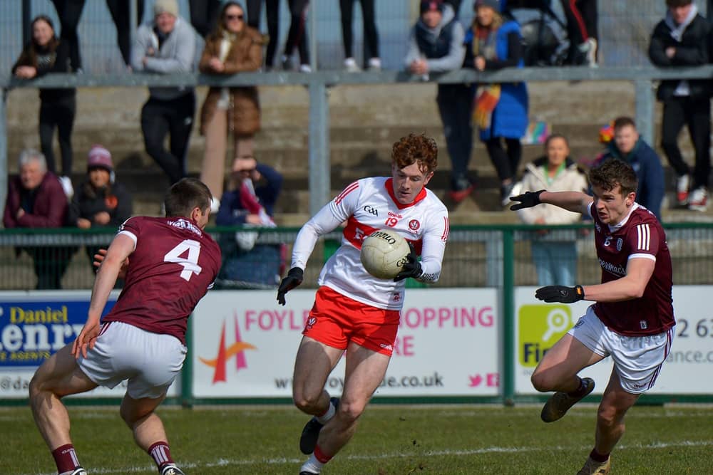 IMPRESSIVE . . .Derry’s Lachlan Murray. (Photo: George Sweeney.)