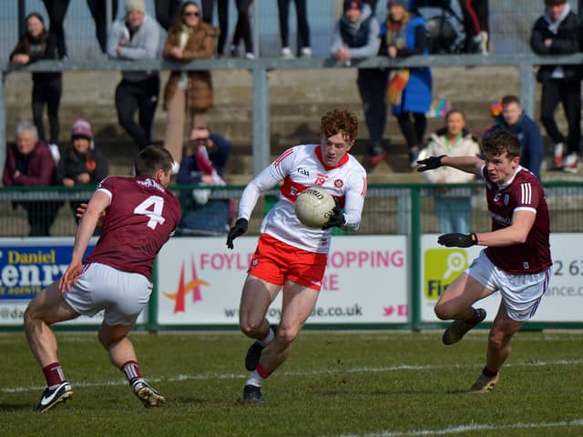 IMPRESSIVE . . .Derry’s Lachlan Murray. (Photo: George Sweeney.)