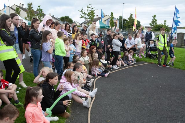 A section of the crowd enjoying the entertainment at Monday night's Feile 23 event.