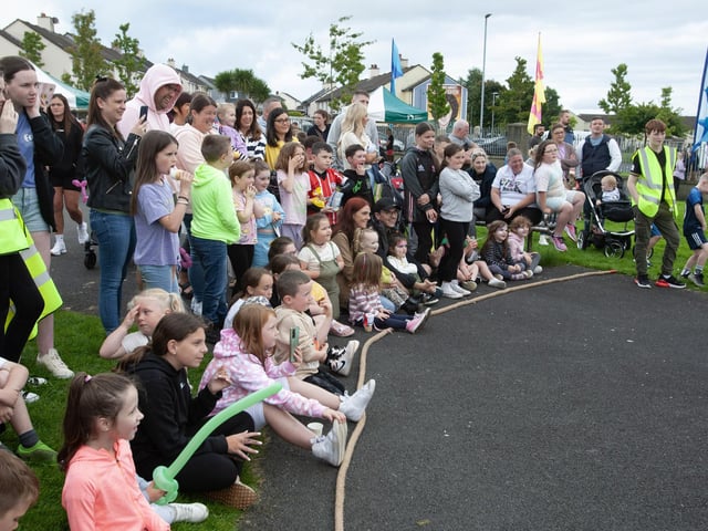 A section of the crowd enjoying the entertainment at Monday night's Feile 23 event.