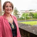 Councillor Catherine McDaid (SDLP) who is the new Deputy Mayor of Derry City and Strabane District Council following the AGM in the Guildhall on Monday. Picture Martin McKeown. 01.06.26