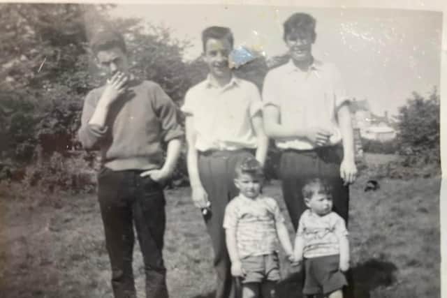 Barney Kelly with his brother Pat, and best friend Gerry McLaughlin