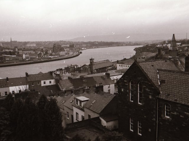 Removations at St Columb's Chapel Road and the view from there out over Derry.