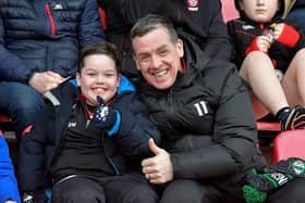 Fans pictured at the Derry v Meath Allianz Football League game at Owenbeg on Saturday. Photo: George Sweeney. DER2308GS – 40