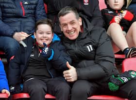 Fans pictured at the Derry v Meath Allianz Football League game at Owenbeg on Saturday. Photo: George Sweeney. DER2308GS – 40