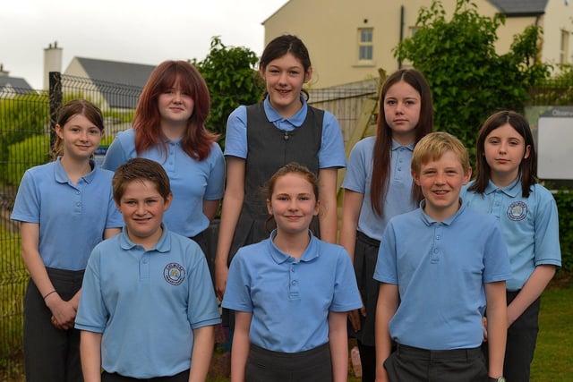 Mr McLaughlin’s P7 leavers class at Culmore Primary School.  Photo: George Sweeney.  DER2321GS – 97