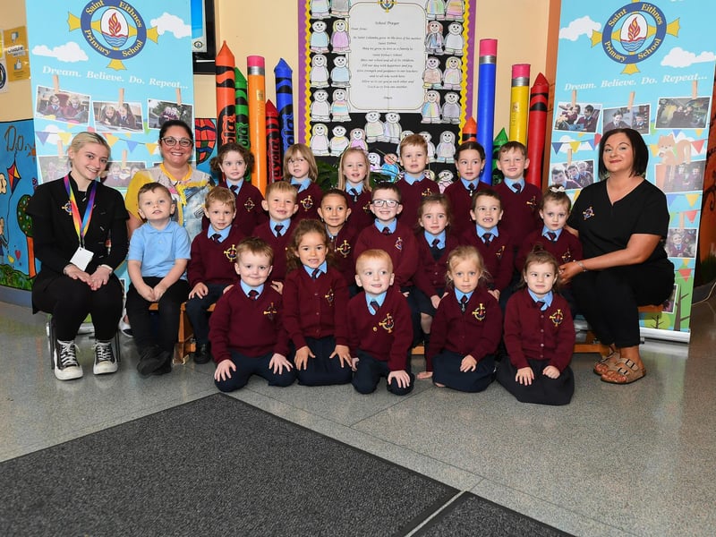 Mrs Dunne’s P1 class at St. Eithne's Primary School. Included in the photograph are classroom assistant Ms Taylor and Miss Hegarty.