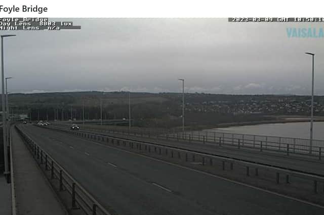 Heavy skies over Derry at 10.50am on Thursday.